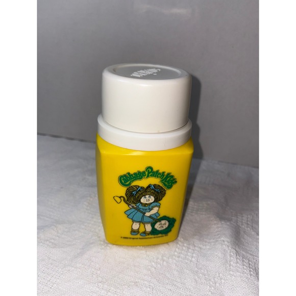 Vintage Thermos Cabbage Patch Kids Yellow Thermos Sippy Cup 1983 set of 2 - Picture 1 of 13